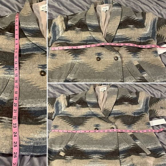 Red Dress Aura Setting The Standard Southwestern Blazer Jacket Oversized Taupe M - Picture 10 of 11